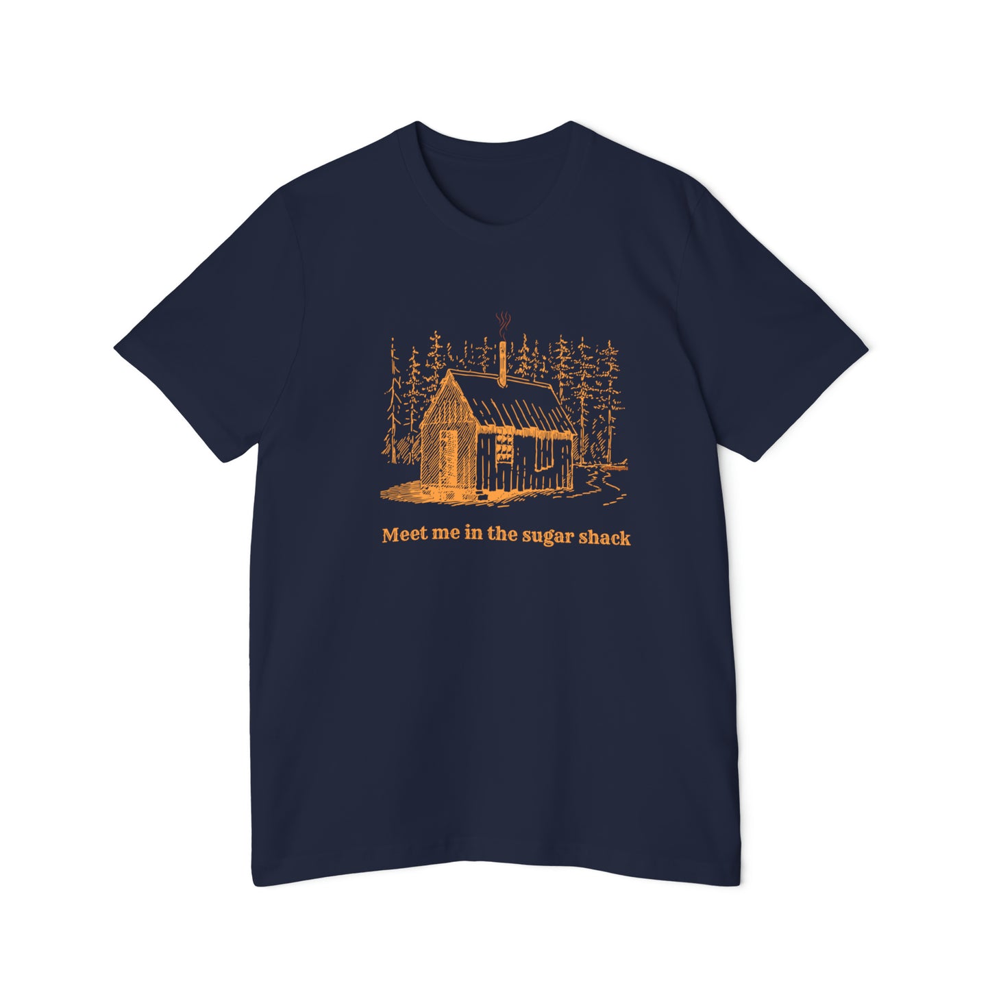 Meet Me in the Sugar Shack, Sap House, Sugarbush,  Maple Syrup, USA-Made Unisex Short-Sleeve Jersey T-Shirt