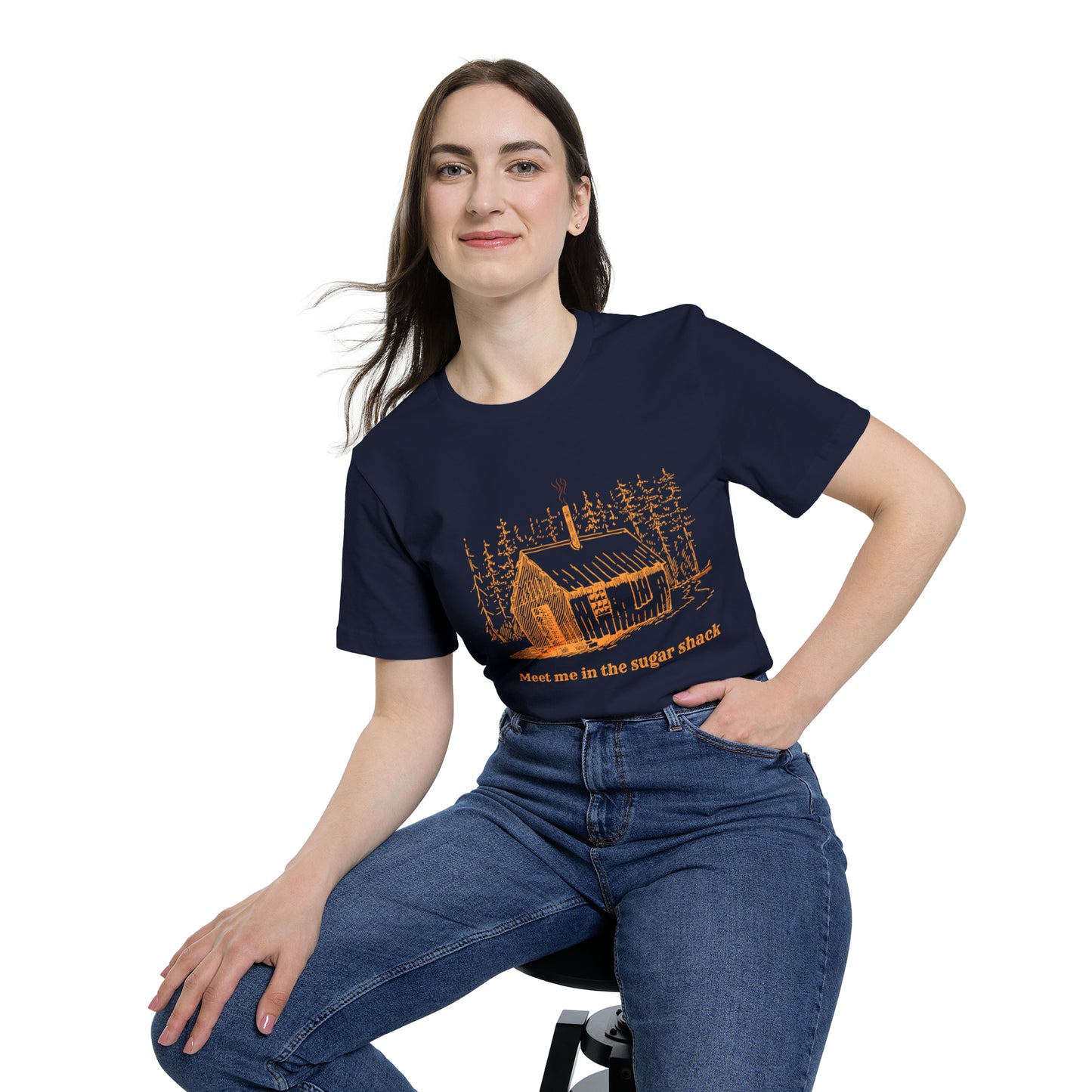 Meet Me in the Sugar Shack, Sap House, Sugarbush,  Maple Syrup, USA-Made Unisex Short-Sleeve Jersey T-Shirt