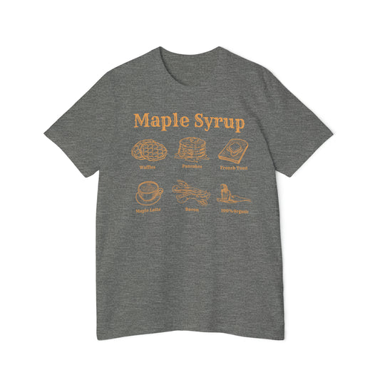 Maple Syrup, Pour it on Waffles, Pancakes, Bacon USA-Made Unisex Short-Sleeve Jersey T-Shirt